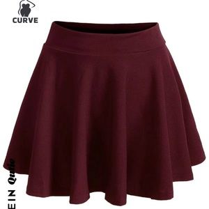 Burgundy High Waisted Skater Skirt NWT